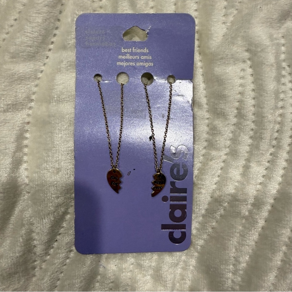 10 for $10 Claire's Gold Best Friends Heart Necklace Set